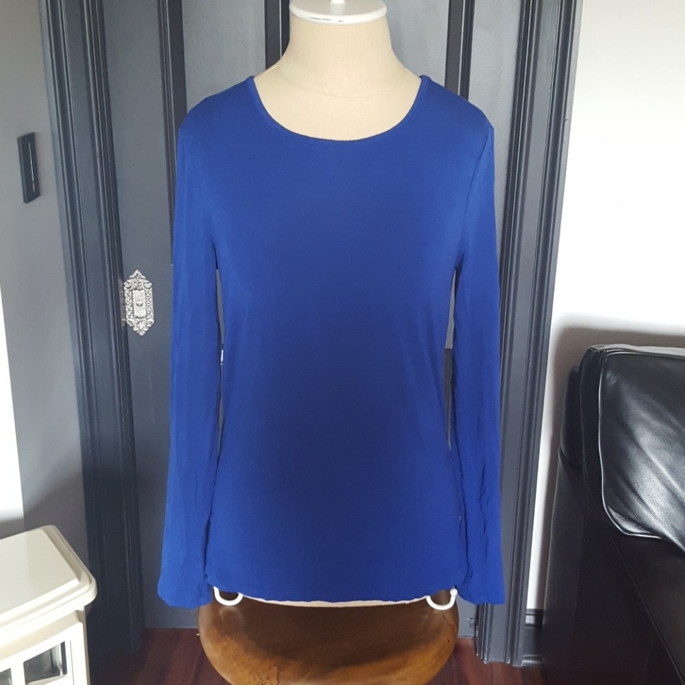 Long Sleeve Cobalt Blue Rayon Shirt